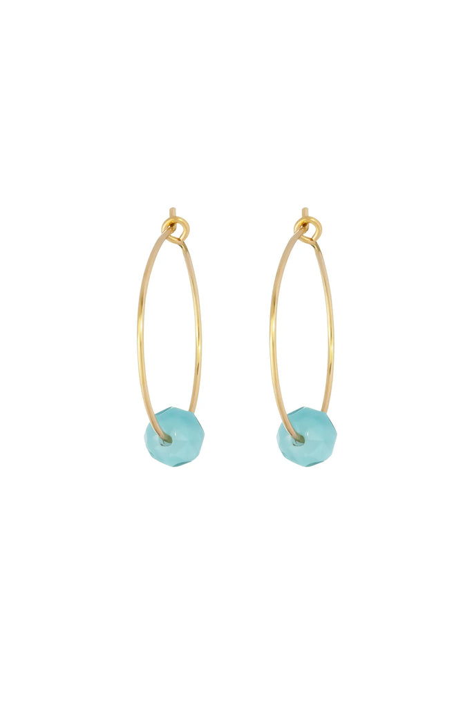 Amazonite Hoop Earrings - Helen Round - One & Eight - Earrings