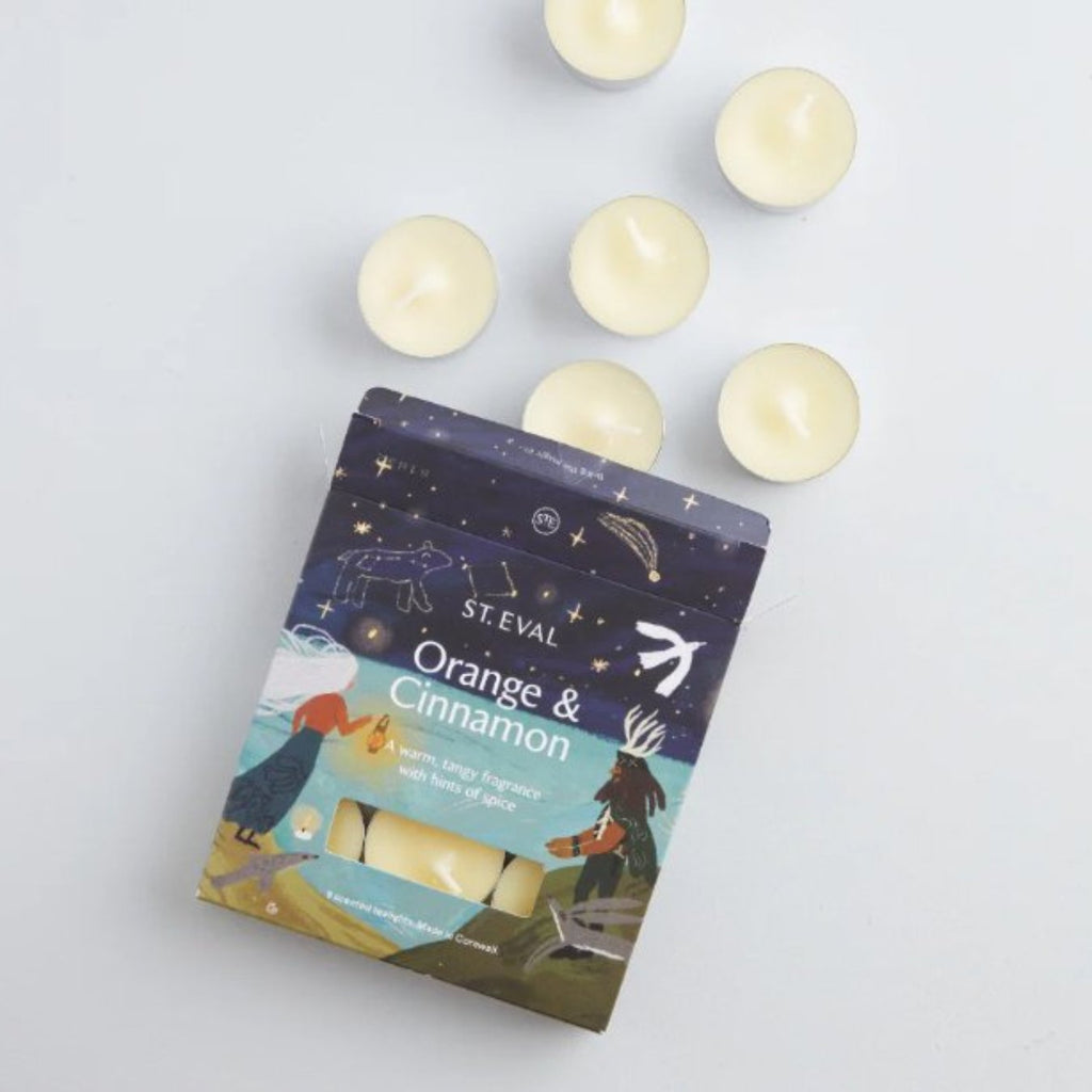 Pack of 9 Cinnamon & Orange Tea Lights from St Eval - Helen Round