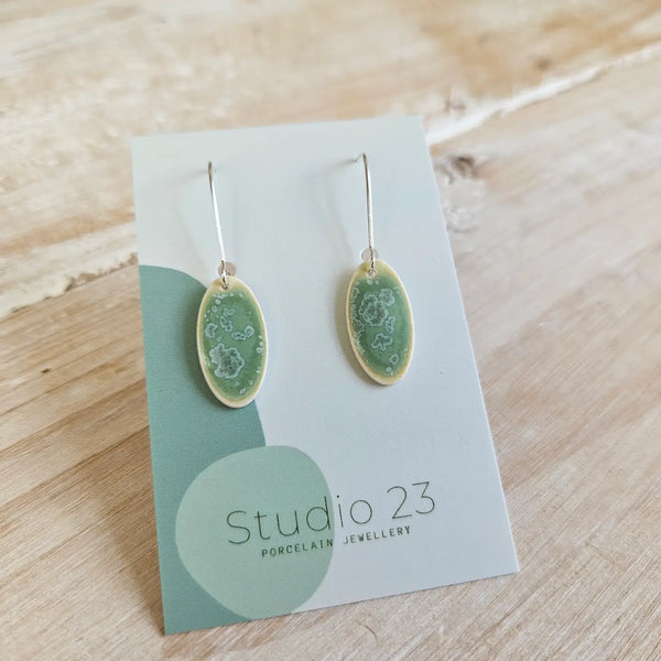 Ivy drop porcelain earrings from Studio 23 - Helen Round