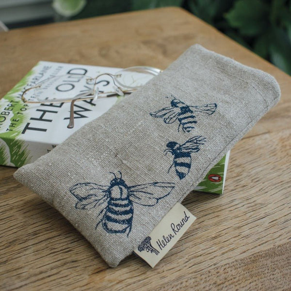 linen bee glasses case bee design