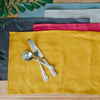 Linen placemats in beautiful linen colours, mustard linen